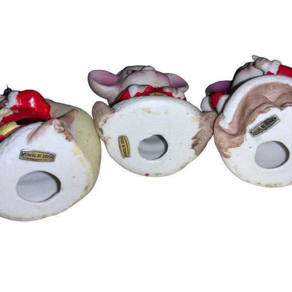 Vintage 1980's Set of 3 Ceramic Christmas Mice - Picture 7 of 11